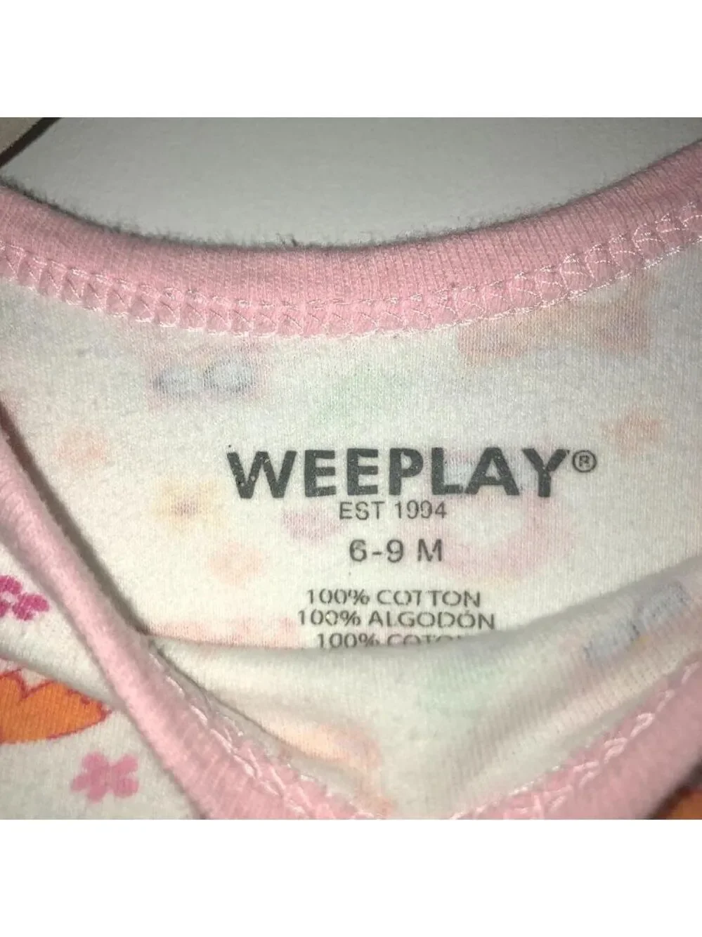 5 for $10 Girl's Wee Play onesie Size 6-9 months